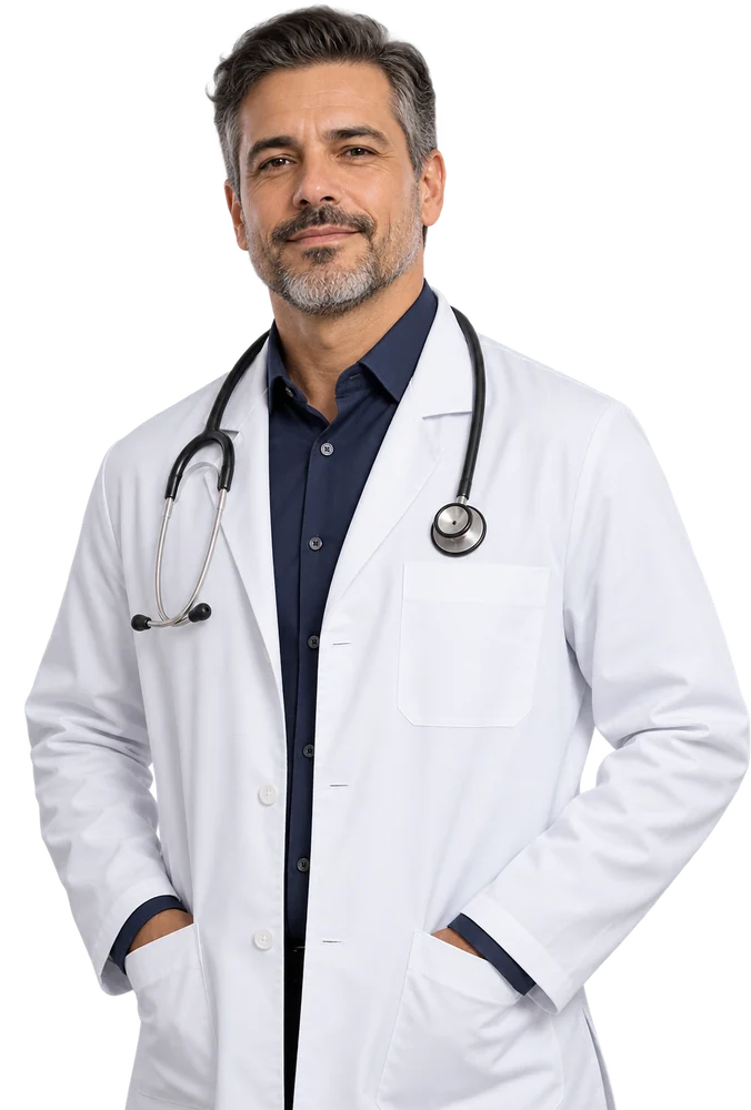 Médico cirurgião experiente de jaleco